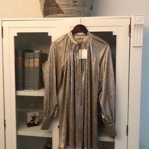 Gorgeous holiday gold foil blouse